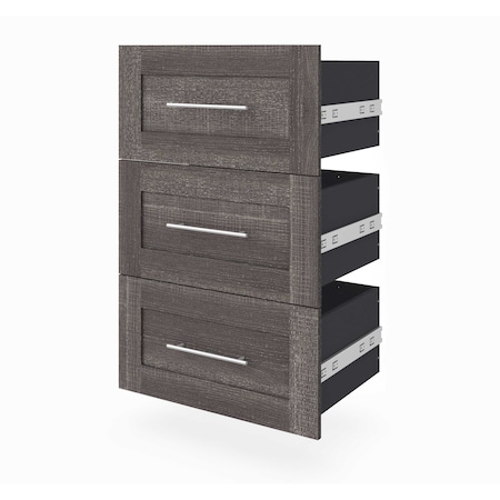 Bestar Bestar Pur 3 Drawer Set for Pur 25W Shelving Unit in bark grey 26163-000047